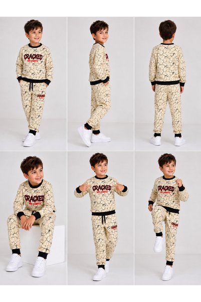 Erzani Kids Cracked Patterned Boys' Tracksuit Set 2-8 Years (Trend Set)