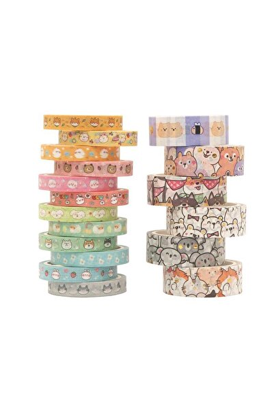 Arabest Cute Washi Tape Set,18 Rolls Kawaii Animals Gold Foil Decorative Mask...