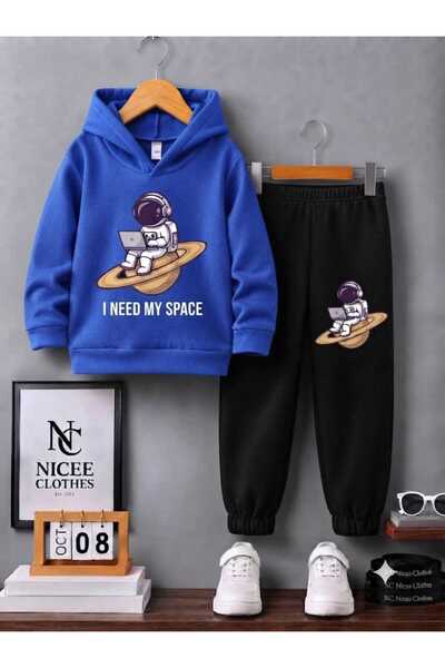 NC Nicee Clothes طقم رياضي للأطفال للجنسين (طباعة رائد فضاء وكمبيوتر في الفضا...
