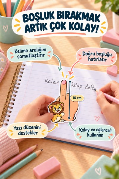 alışveriş kurdu 1. Sınıf Kelime Arası Boşluk Bırakma Parmağı 8’li – Aslan Yazma Yardımcısı