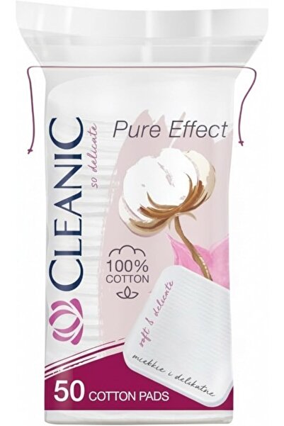 Cleanic Pure Effect 100% Cotton Square Makeup Pads 50 Count | Square Facial C...