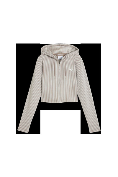 Puma ESS Ribbed Hoodie Krem Kadın Sweatshirt