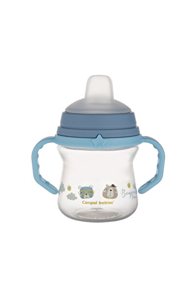 CANPOL Κύπελλο με στόμιο σιλικόνης 150ml FirstCup Bonjour Blue 56/612