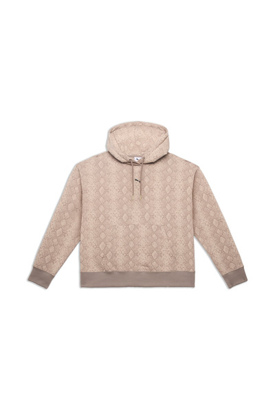Puma SNAKE PACK Relaxed Hoodie Bej Kadın Sweatshirt