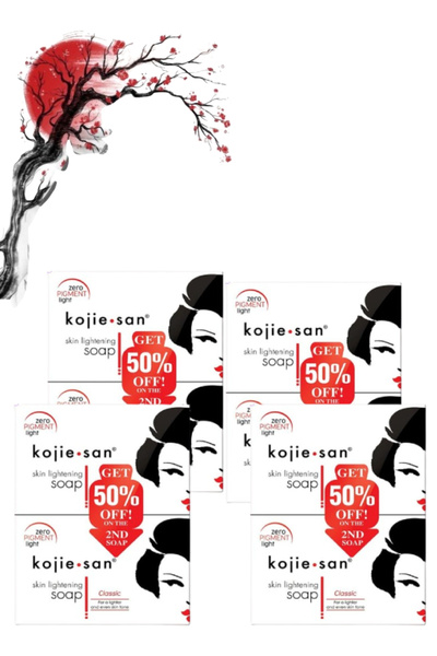 Kojie 4 Pieces San Skin Lightening Soap 2nd Soap 50% Off Pack