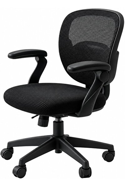 Biki كرسي مكتب بمساند ذراع وعجلات وارتفاع قابل للتعديل 78–86 سم – أسود