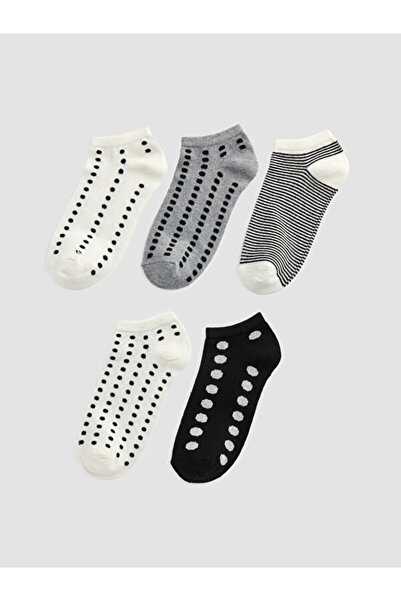 LC Waikiki Rmz Gi̇yi̇m Farkiyla Polka Dot Women's Booties Socks 5-Pack