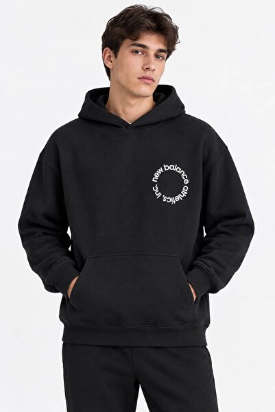 HAI COLLECTİON Erkek Sweatshirt 3 İplik Yazı Baskılı Kapüşonlu Kanguru Cepli ...