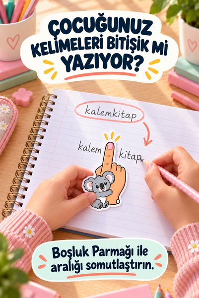 alışveriş kurdu 1. Sınıf Kelime Arası Boşluk Bırakma Parmağı 8’li – Koala Yazma Yardımcısı