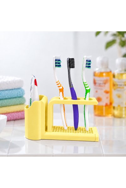 TRİMENT3D Diş Fırçası Organizeri ve Diş Macunu Standı 3 Bölmeli Banyo Düzenle...