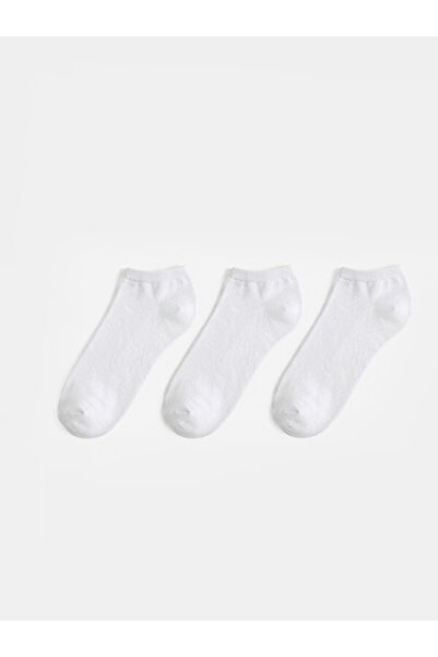 LC Waikiki Rmz Gi̇yi̇m Farkiyla Women's Booties Socks 3-Pack