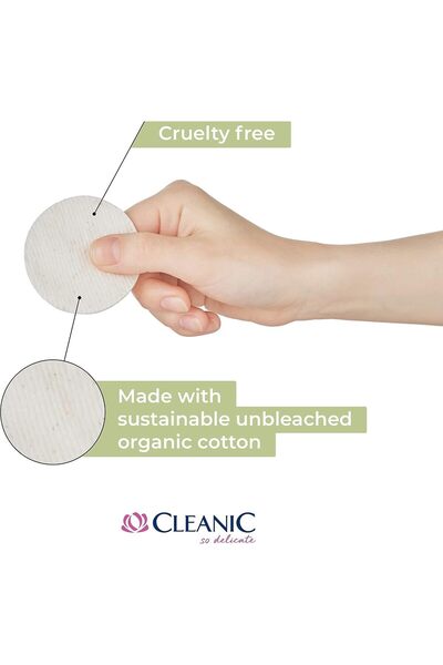 Cleanic Naturals Virgin Cotton Pads 200 pcs (Pack of 2 x 100) | 100% Virgin Cotton | Makeup Remover Round Pads | Soft & Gentle for Face & Eyes | Lint-Free | Vegan | Daily Skincare & Beauty Care