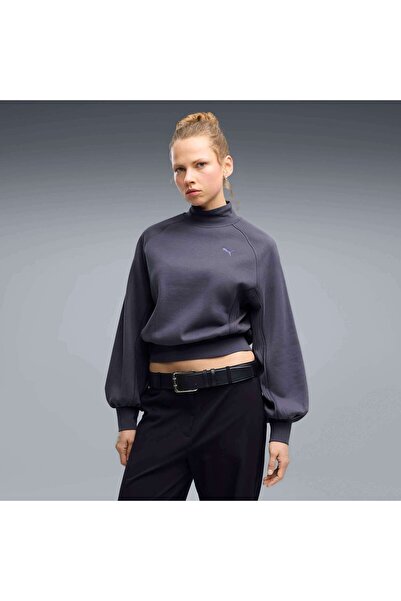 Puma HER Mock Neck Crew Mor Kadın Sweatshirt