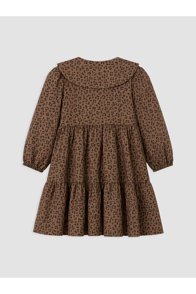 LC Waikiki Lcw Baby Brown Baby Collar Patterned Baby Girl Dress
