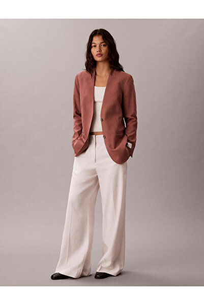 Calvin Klein LINEN BLAZER, 41J, 4 Kadın Kiremit Blazer