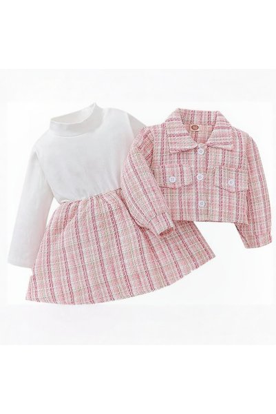 MINIMEAccessories Two‑Piece Tweed Skirt Dress & Cropped Jacket Set | 48-60 Mo...