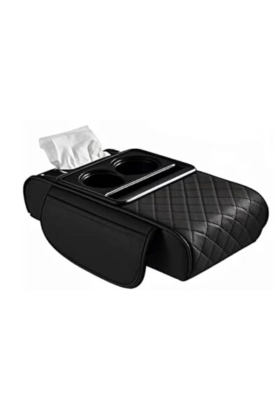 OEM Organizator cotieră auto 2 în 1 cu suport dublu pentru pahare, compartime...