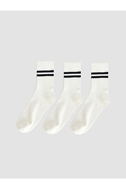 LC Waikiki Rmz Gi̇yi̇m Farkiyla Striped Men's Socks 3-Pack