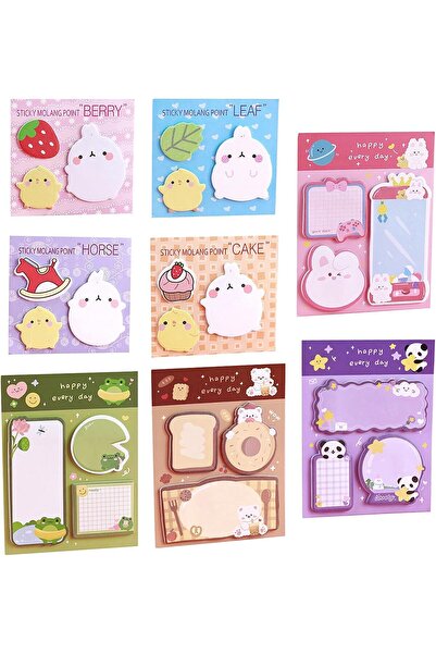 Arabest Cartoon Sticky Notes Set,8 Packs Cute Animal Self-Stick Memo Pads,480...