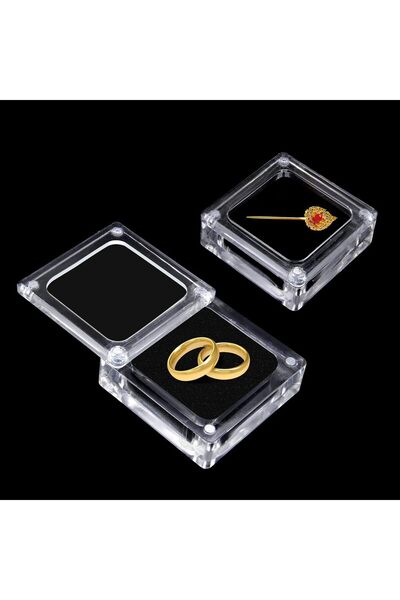 Arabest Clear Gemstone Display Box with Magnetic Lid and Foam Liner,2 Pieces,...