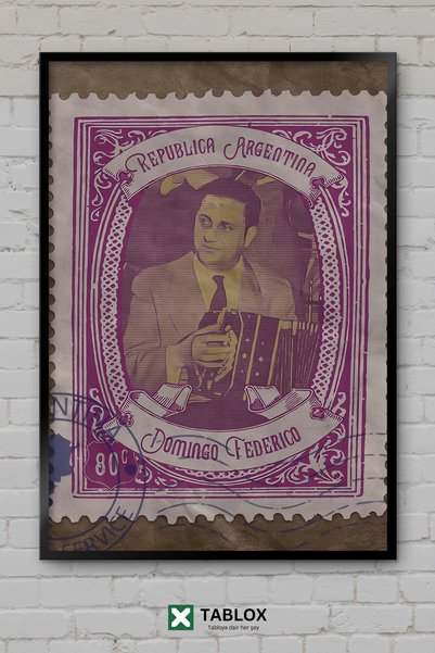 tablomaxtbx Domingo Federico, muzician de tango, poster cu bandoneon, tablou ...