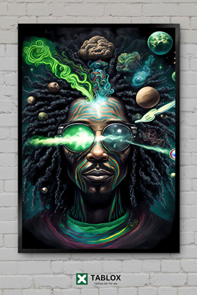 tablomaxtbx Cosmic Rastafarian Κοσμική Αφίσα Τέχνης του Διαστήματος με Εμφάνι...