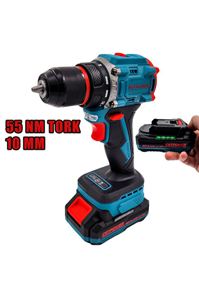 Cat Power KÖMÜRSÜZ AKÜLÜ VİDALAMA Li-ion (SET) 10 MM 20V 2.0 Ah - CATPOWERE1010