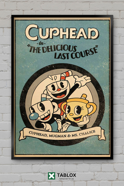 tablomaxtbx Cuphead Mugman Chalice Αφίσα χαρακτήρων βιντεοπαιχνιδιών με διακο...