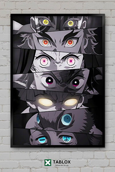 tablomaxtbx Demon Slayer Eyes Eye Rengoku Αφίσα Anime Manga Κορνιζαρισμένο Δι...