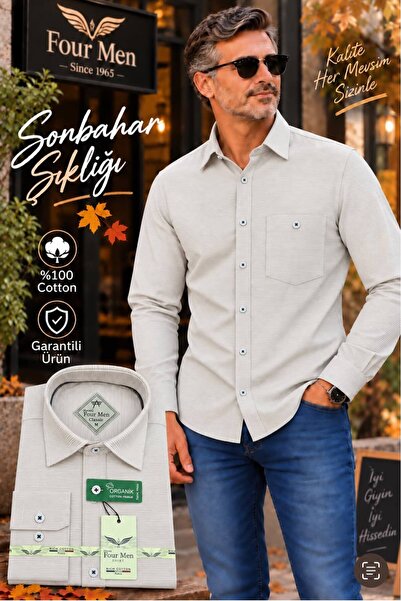 Aycan Fourmen Classic Cut Soft Cotton Single Pocket Shirt
