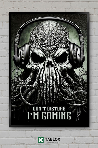 tablomaxtbx Cthulhu Gamer Lovecraft Φανταστική αφίσα τρόμου με κορνίζα Διακοσ...