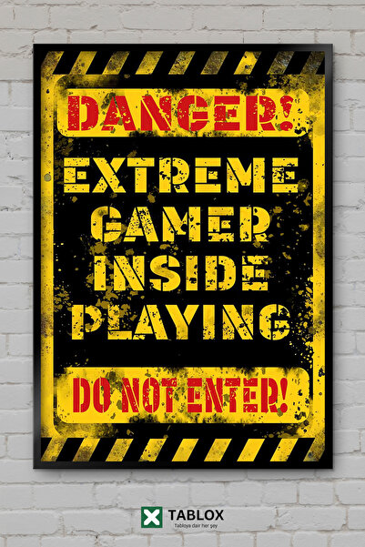 tablomaxtbx Αφίσα για παιχνίδια Danger Tehlike Extreme Gamer, Διακοσμητικός π...