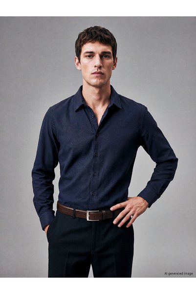 LC Waikiki Quality Parts from Çelebi Store Narrow Fit Dobby Men's Shirt