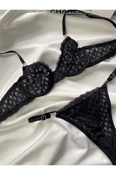 ARONA Lace Underwire Stylish Lingerie Set - Brode Set