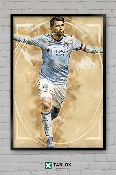 tablomaxtbx David Villa Fudbaler Fudbal Španija Zvezda Okvir Izgled Dekorativ...