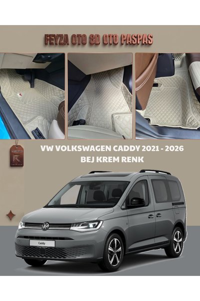FEYZA OTO VOLKSWAGEN VW CADDY SERİSİ 2021 - 2026 ARASI 8D PREMİUM KAYMAZ TABA...