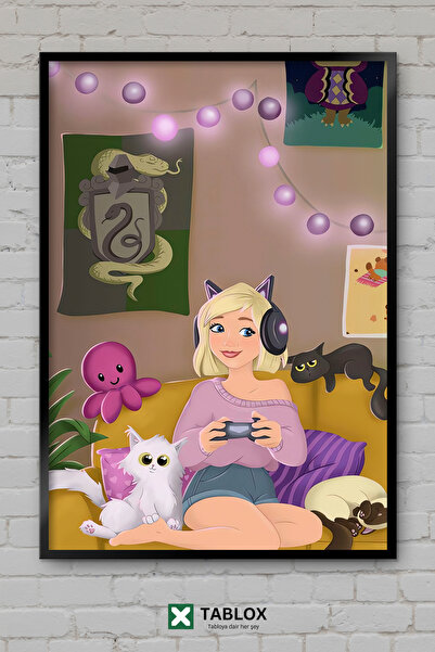 tablomaxtbx Devovo Gaming Player Αφίσα βιντεοπαιχνιδιών με κορνίζα Διακοσμητι...