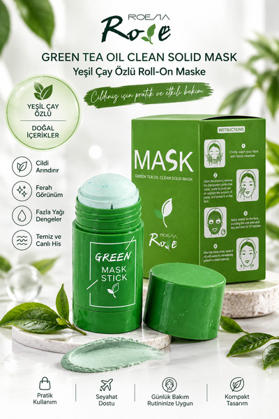Roesıa Rose Cosmetics ROEMA Rose Cosmetics Green Mask Stick Yeşil Çaylı Katı ...