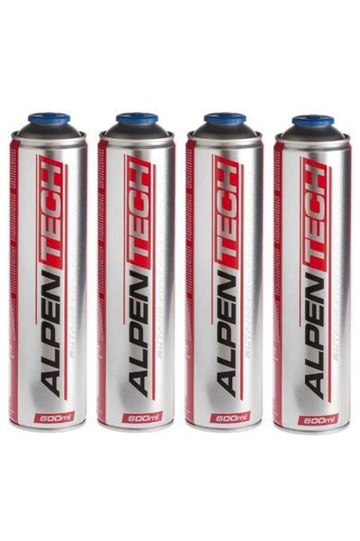 DAO Комплект от 4 AlpenTech пропан-бутанови бутилки за презареждане, евро рез...
