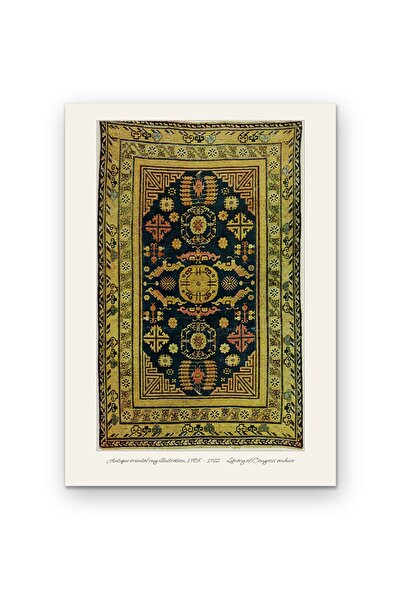 OEM Poster Carton 250g A4, Ilustratie Antica Covor Oriental 1908, Arhiva Isto...