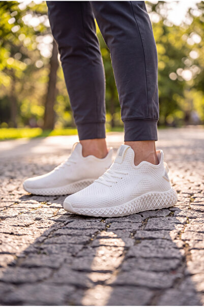 Tonny Black Unisex Beyaz Örgü File Detaylı Bağcıklı Sneaker