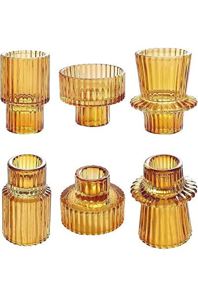 GENERAL Conical Glass Candle Holders for Table Centers, Wedding and Dinner De...