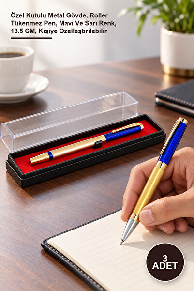 Yenilig 3 Metal Rollerball Pens – Special Boxed Metal Body, Rollerball Pen, B...