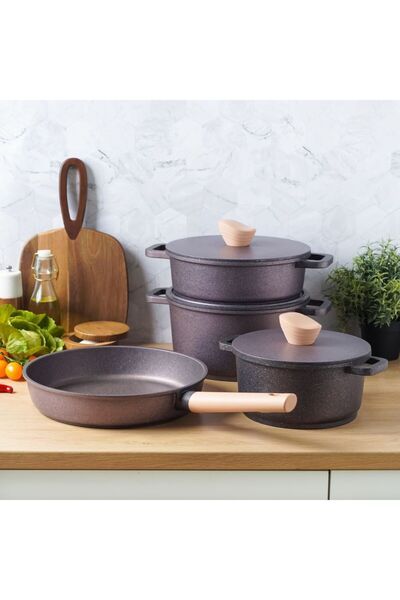 FRESCO Korean Granite 7-Piece Casserole Set Pink