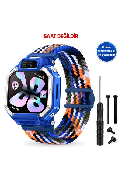 Dexmon Huawei Watch Kids X1 Akıllı Çocuk Saati Uyumlu Örgü Hasır Kumaş Kordon...
