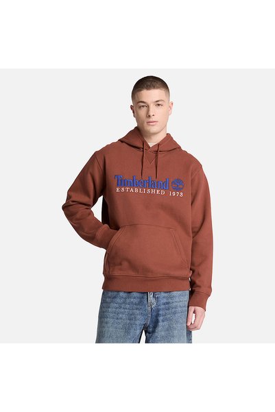 Timberland Established 1973 Embroidered Logo Bb Hoo Men's Brown Sweatshirt