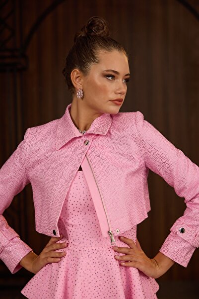 NOK İSTANBUL Iconic Glamour Dream Diamond Jacket Pink