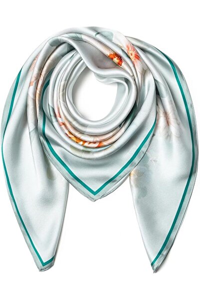 GENERAL SHIROUYU 100% Pure Mulberry Silk Scarf 35" Large Square Lightweight H...