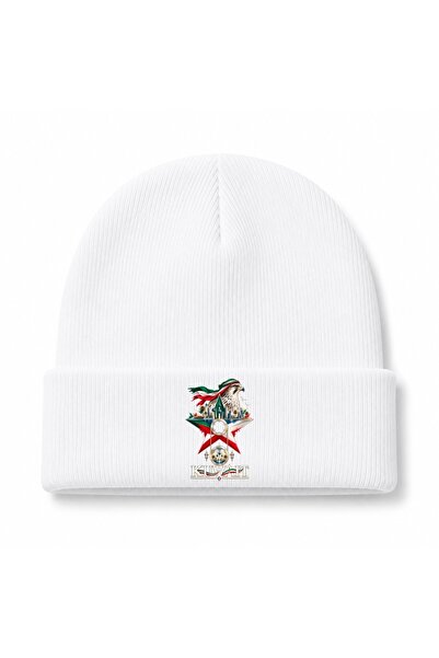 Rabona Fashion Kuwait Falcon Emblem & City Skyline Graphic Beanie