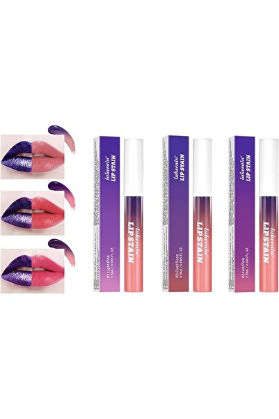 Mazinreem New 3-Color Peel-Off Lip Stain Set - Peel Off Lip Stain, Lip Tint S...
